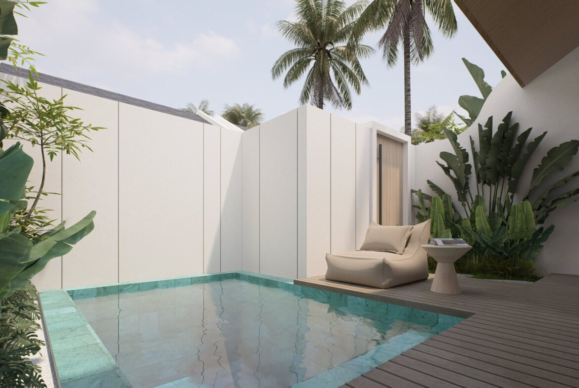 Moderná 1-izbová vila pri pláži v Canggu