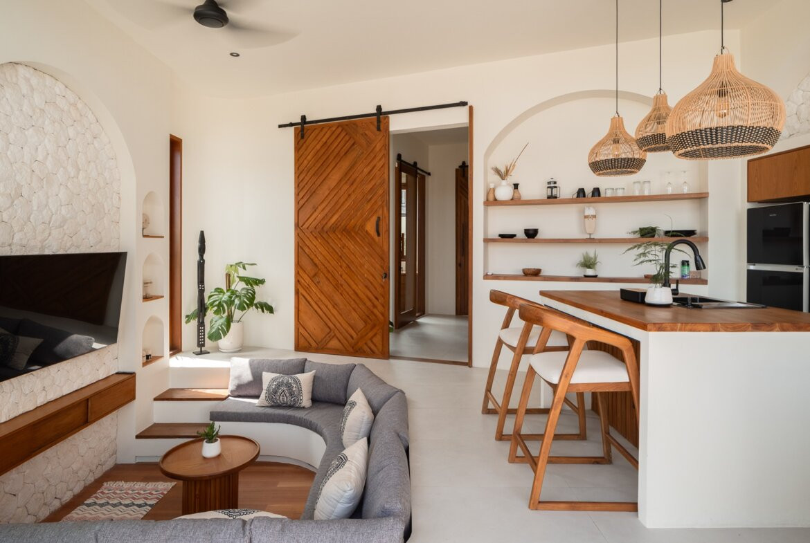 Moderná tropická jednoizbová vila blízko pláže v Cemagi