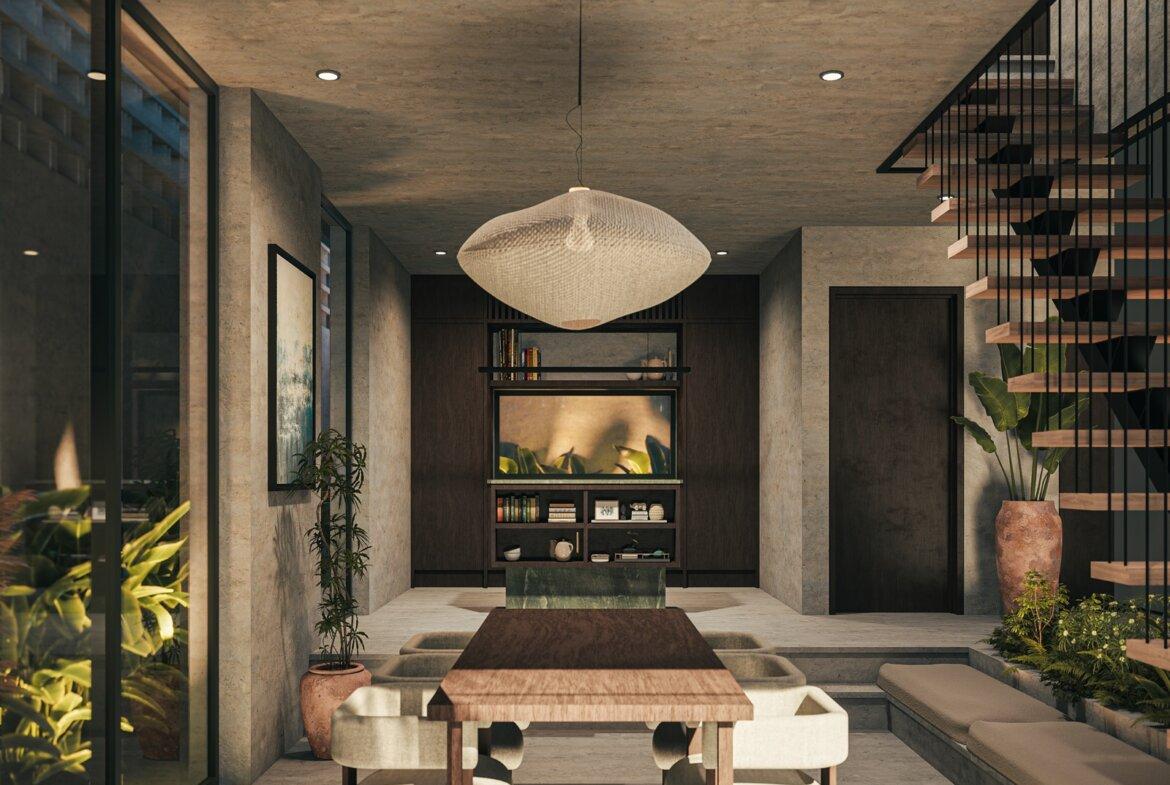 2-spálňová vila v odvážnom brutalistickom štýle v Bingin