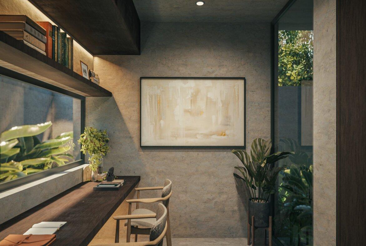 2-spálňová vila v odvážnom brutalistickom štýle v Bingin