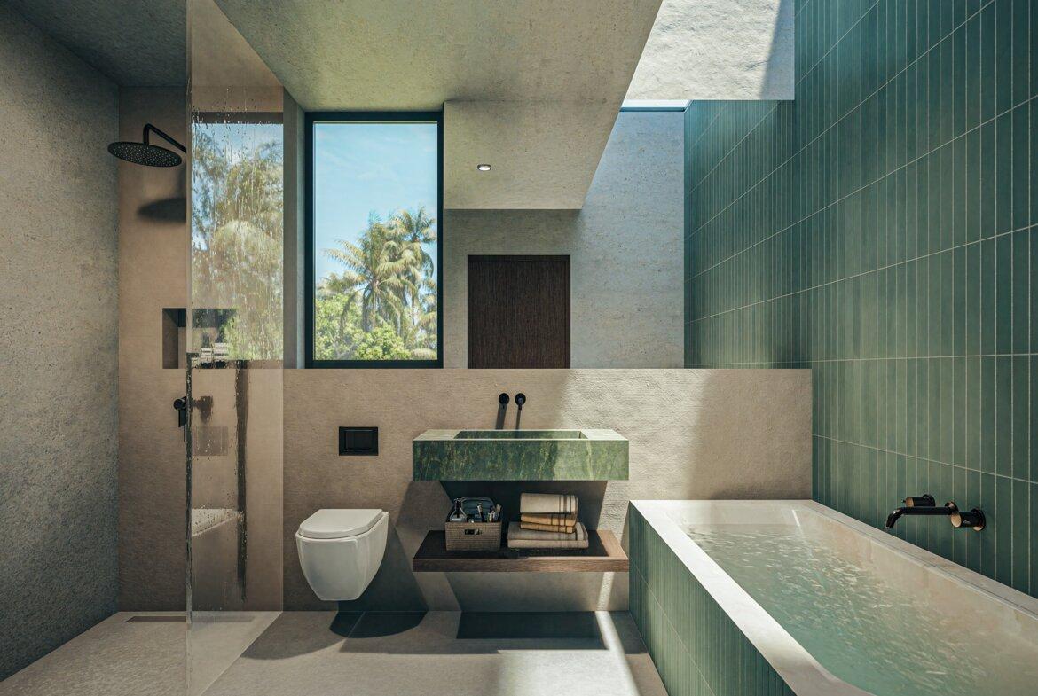 2-spálňová vila v odvážnom brutalistickom štýle v Bingin