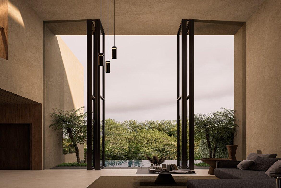 Moderná 2-spálňová vila s výhľadom na džungľu v Uluwate