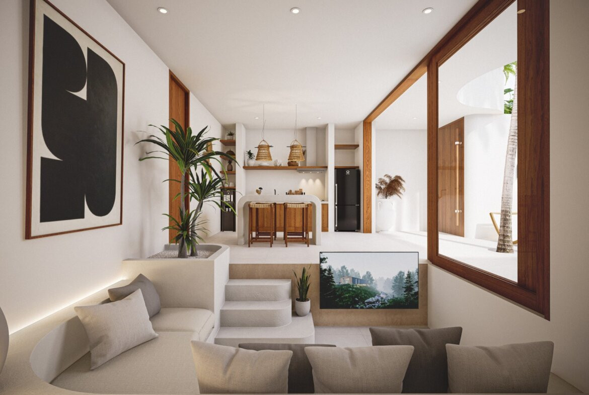 Moderná tropická vila s 1 spálňou a strechou v Uluwatu