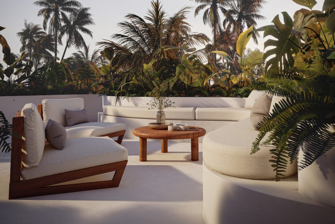 Moderná tropická vila s 1 spálňou a strechou v Uluwatu