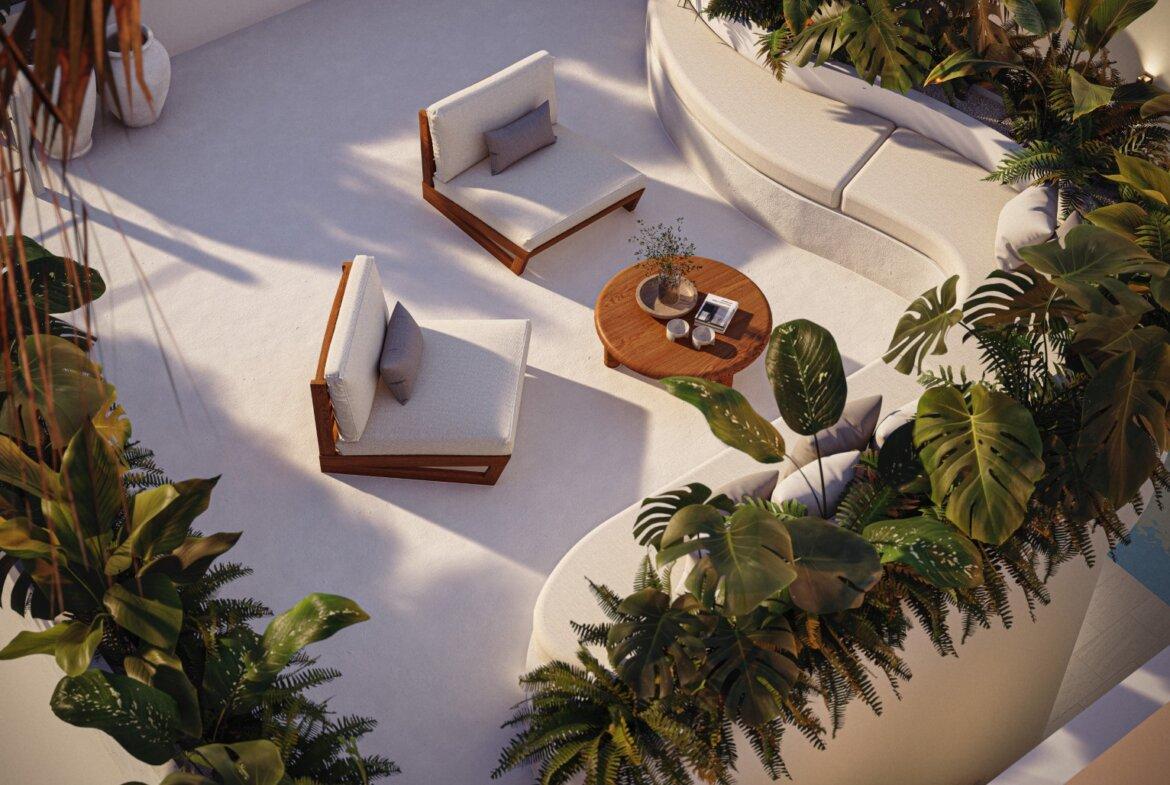 Moderná tropická vila s 1 spálňou a strechou v Uluwatu