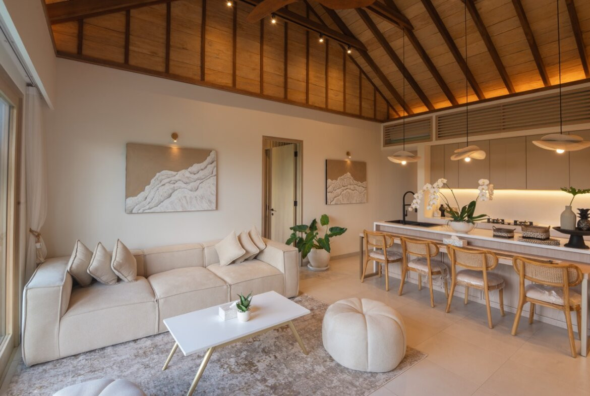 Pokojná moderná dvojspálňová vila so záhradou v Buduk