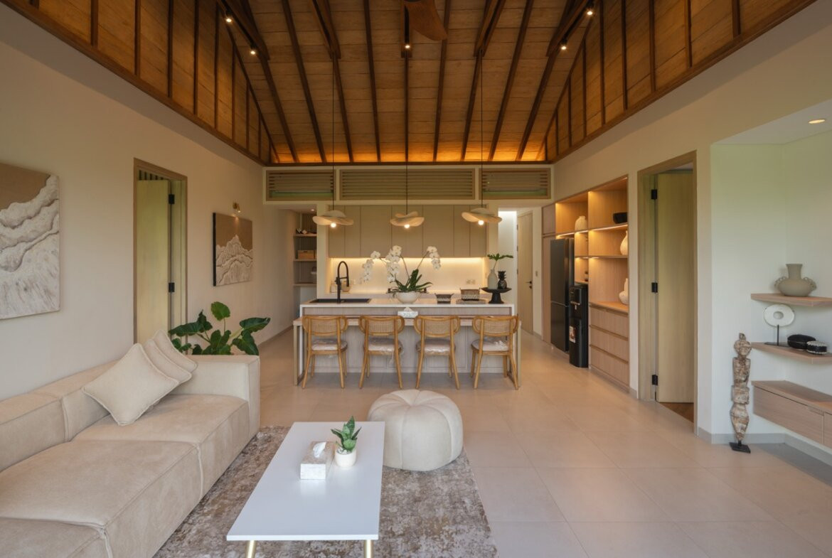 Pokojná moderná dvojspálňová vila so záhradou v Buduk