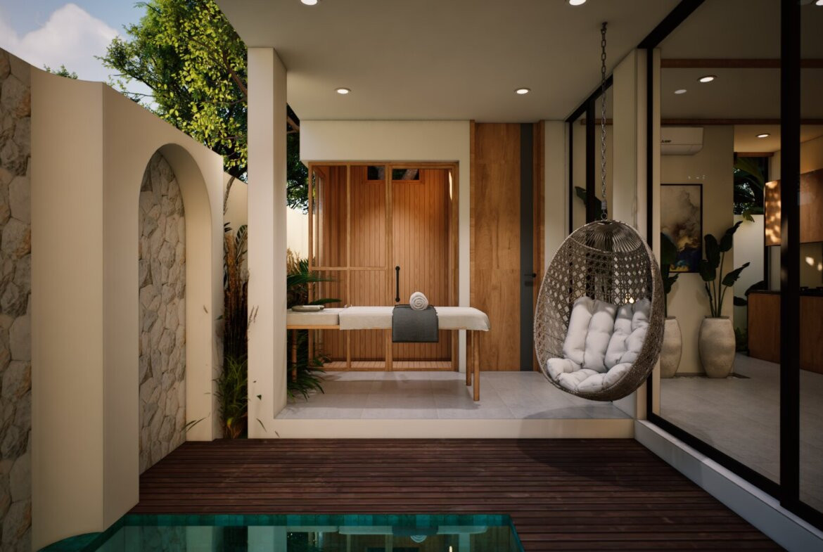 Tropické 2-izbové vily v Berawe blízko pláže