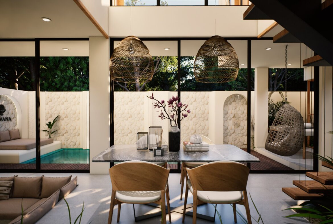 Tropické 2-izbové vily v Berawe blízko pláže