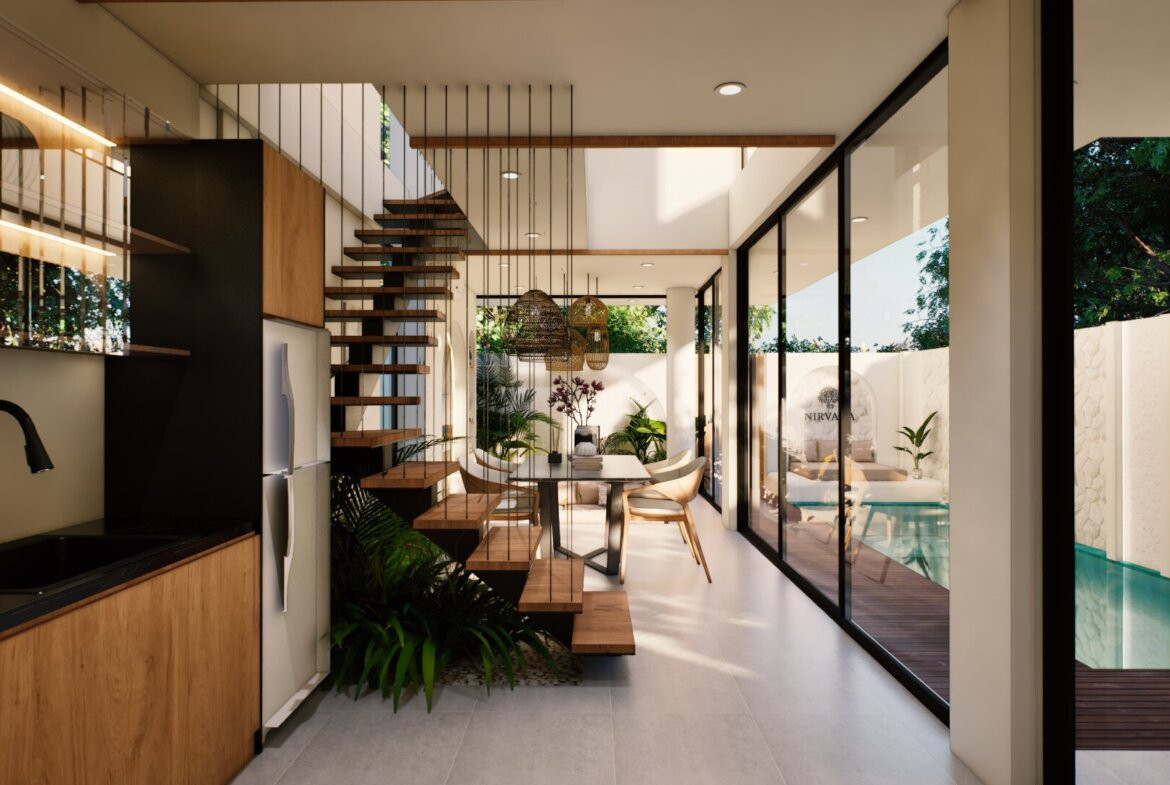 Tropické 2-izbové vily v Berawe blízko pláže