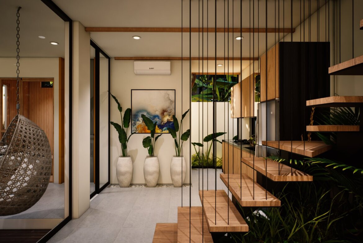 Tropické 2-izbové vily v Berawe blízko pláže