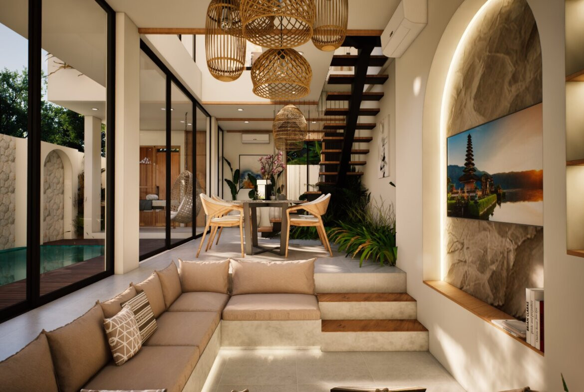 Tropické 2-izbové vily v Berawe blízko pláže