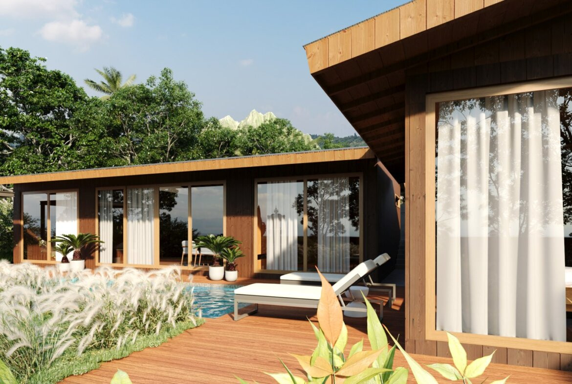 Moderná štvorizbová vila v pokojnej časti Buduk pri Canggu