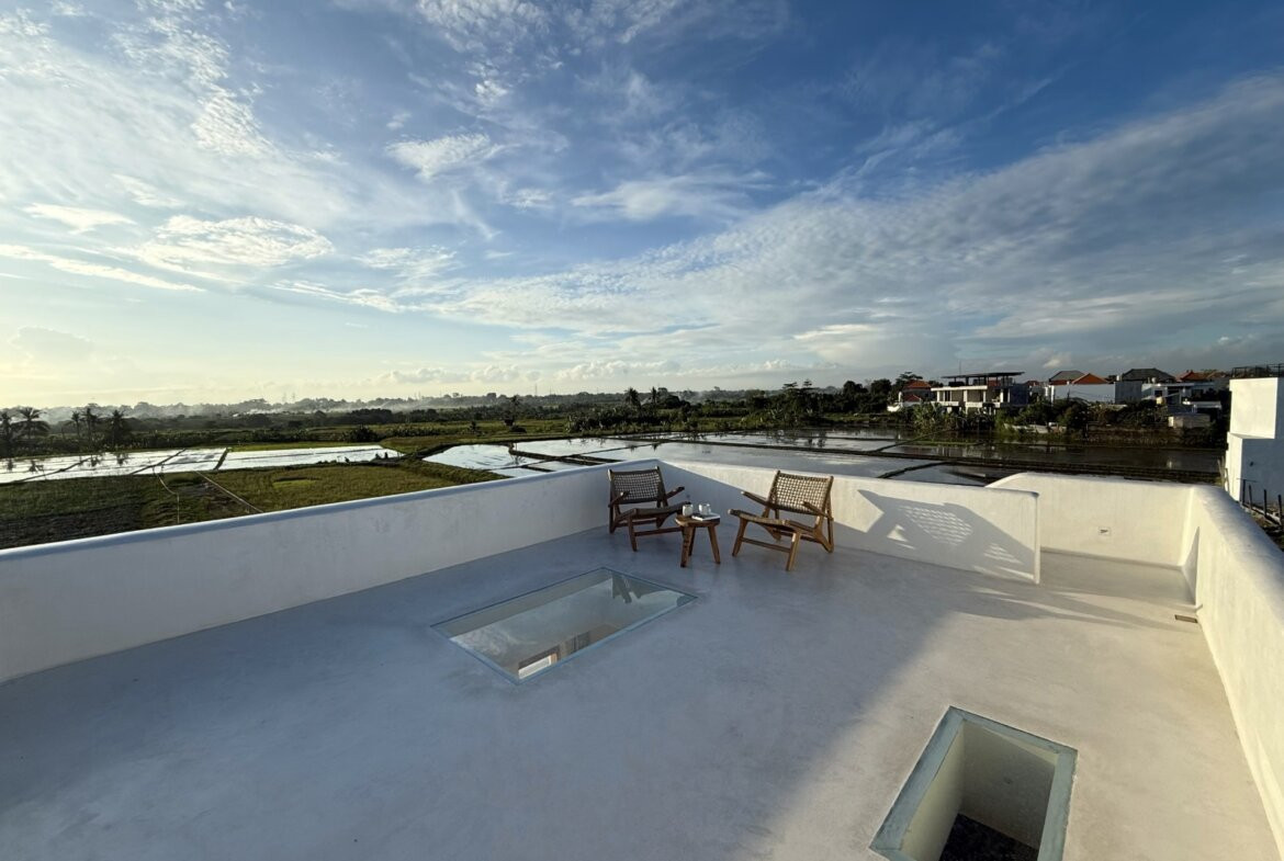 Štýlová 2-izbová vila s výhľadom na ryžové polia v Munggu