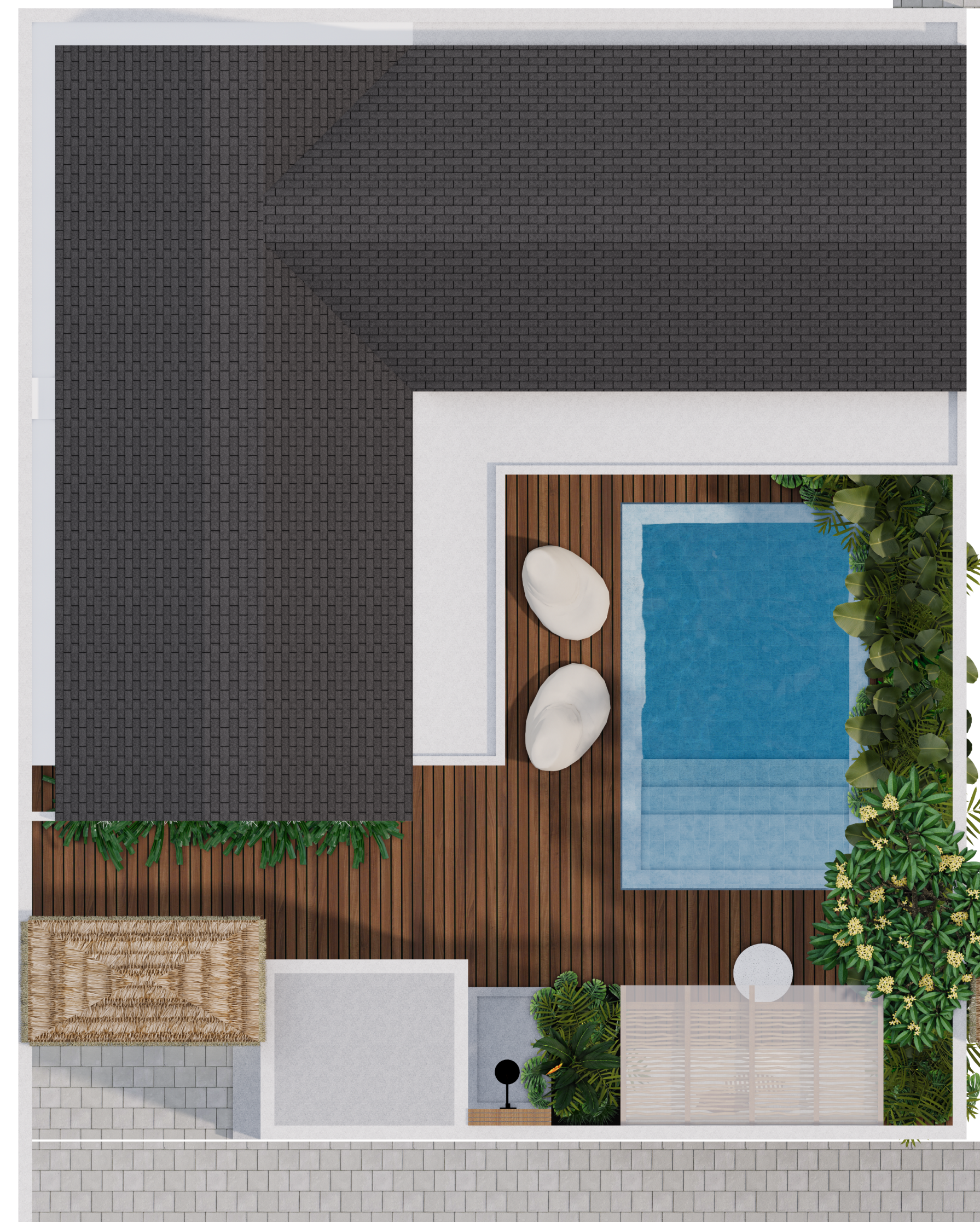 Moderná 1-izbová vila v štýle tropického minimalizmu