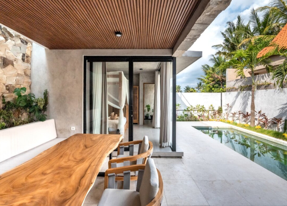 Tropická trojspálňová vila s výhľadom na ryžové polia v Ubud