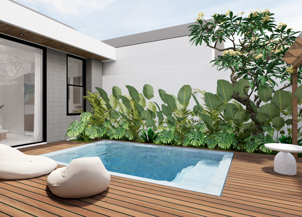 Moderná 1-izbová vila v štýle tropického minimalizmu