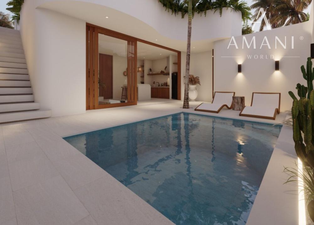 Štýlová 1-spálňová tropická vila s obývačkou na streche