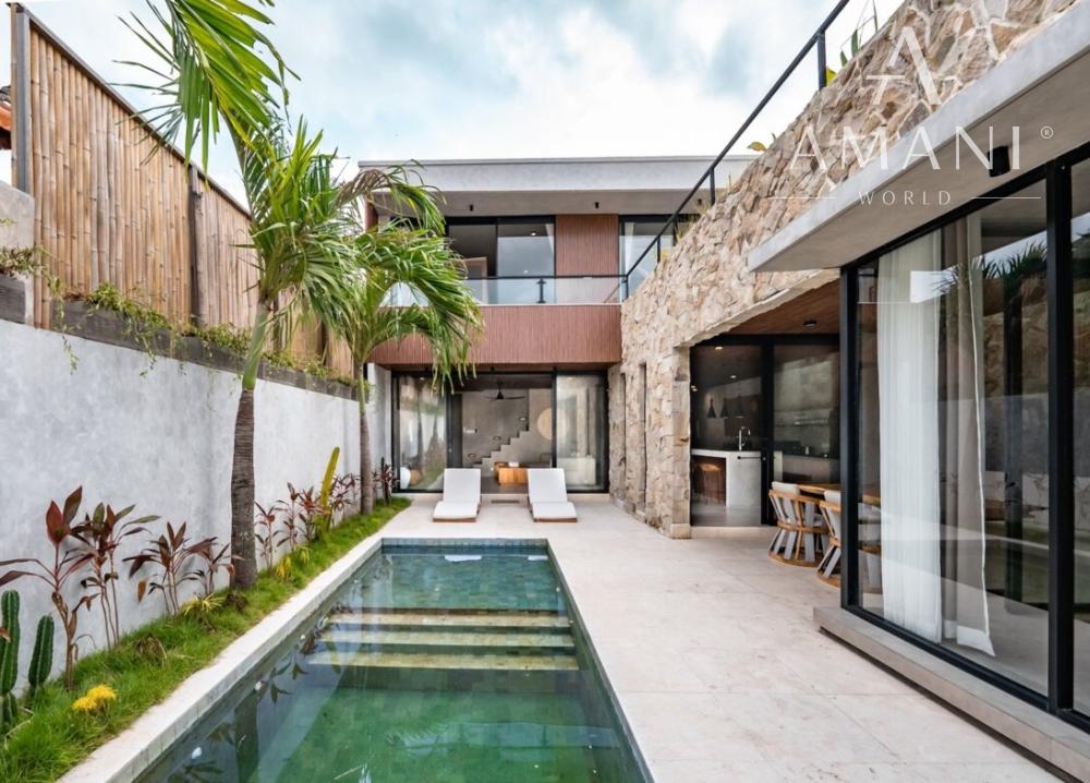 Tropická trojspálňová vila s výhľadom na ryžové polia v Ubud