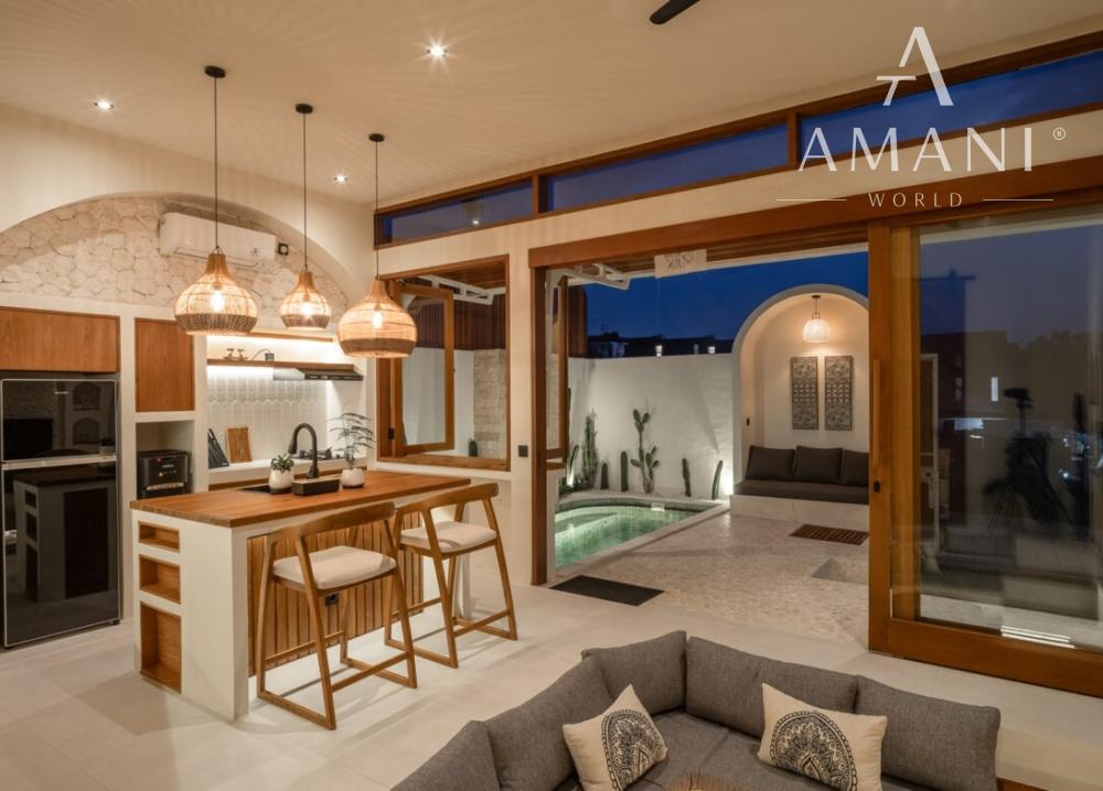 Moderná tropická jednoizbová vila blízko pláže v Cemagi