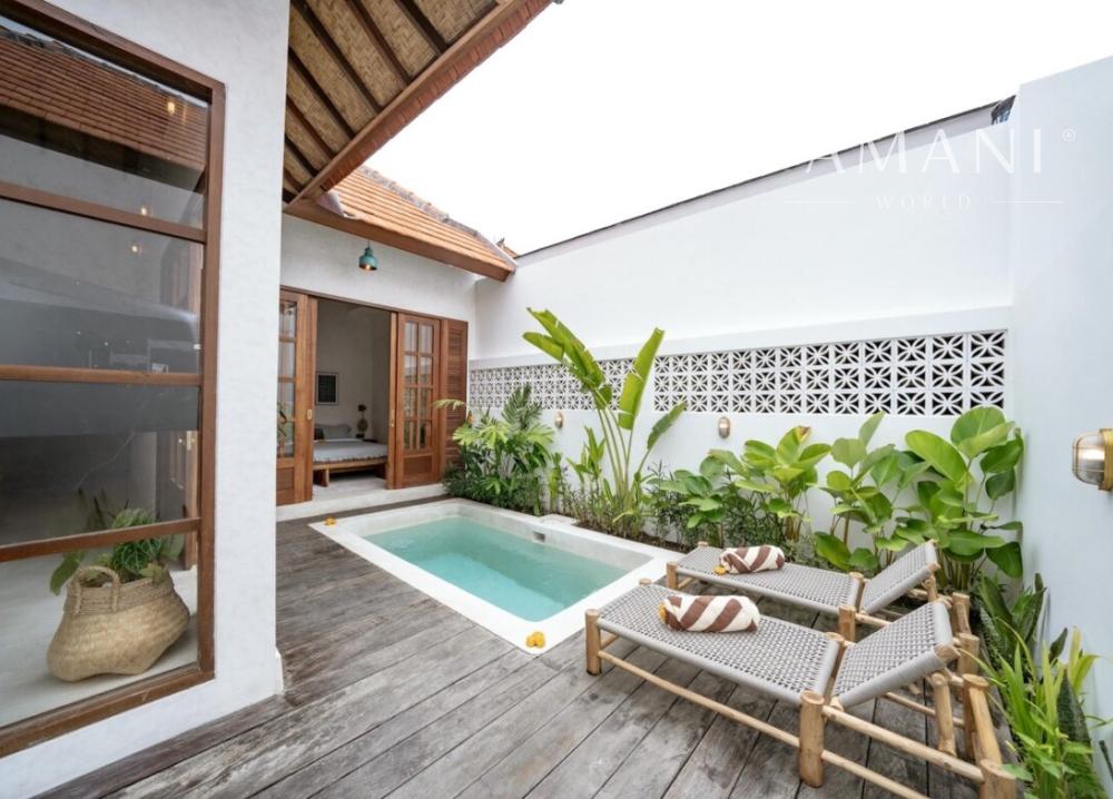 Útulná minimalistická 1-izbová vila na pláži v Kedungu