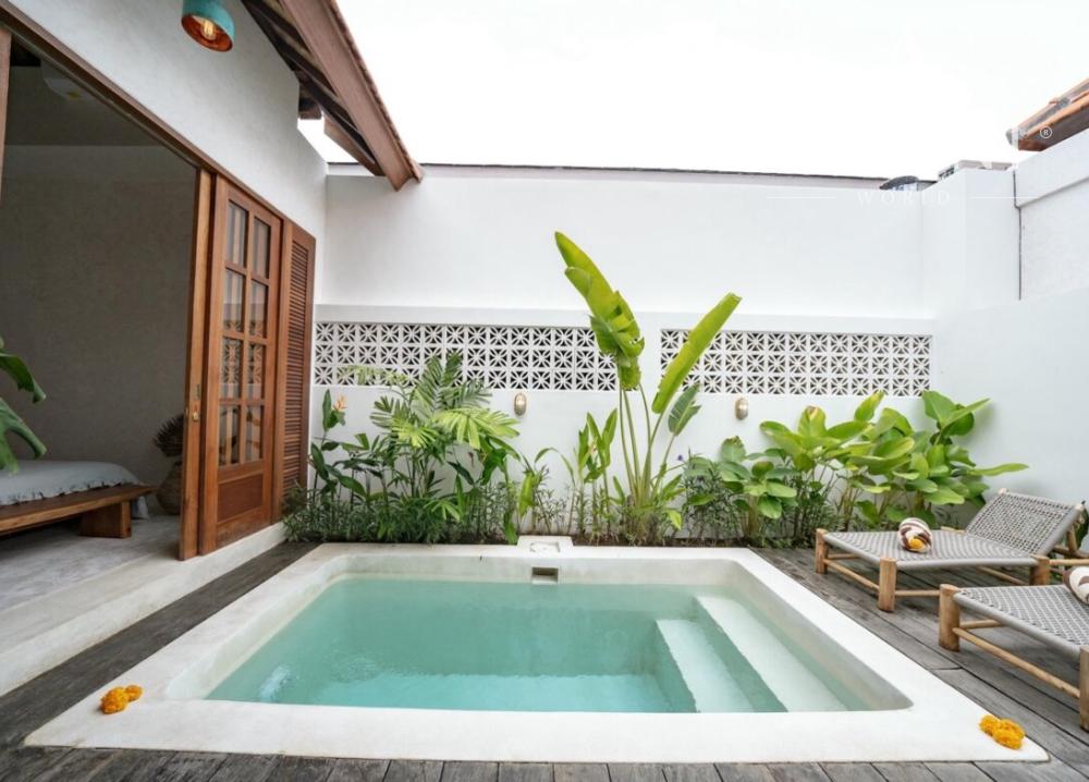 Útulná minimalistická 1-izbová vila na pláži v Kedungu