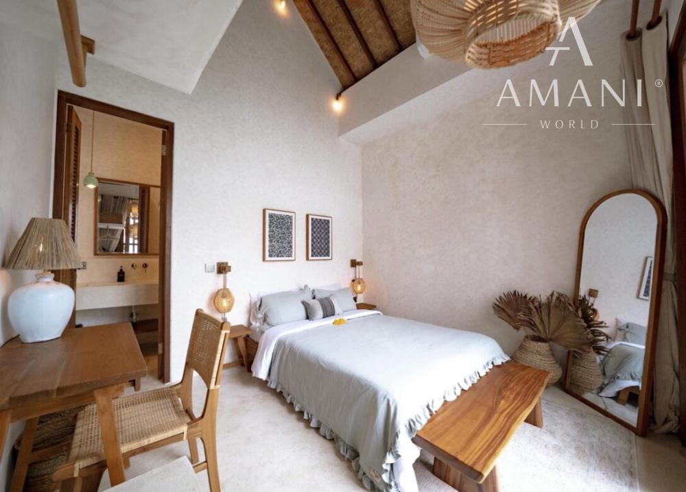 Útulná minimalistická 1-izbová vila na pláži v Kedungu