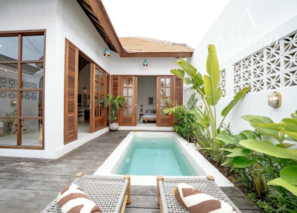 Útulná minimalistická 1-izbová vila na pláži v Kedungu