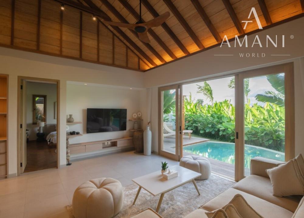 Pokojná moderná dvojspálňová vila so záhradou v Buduk