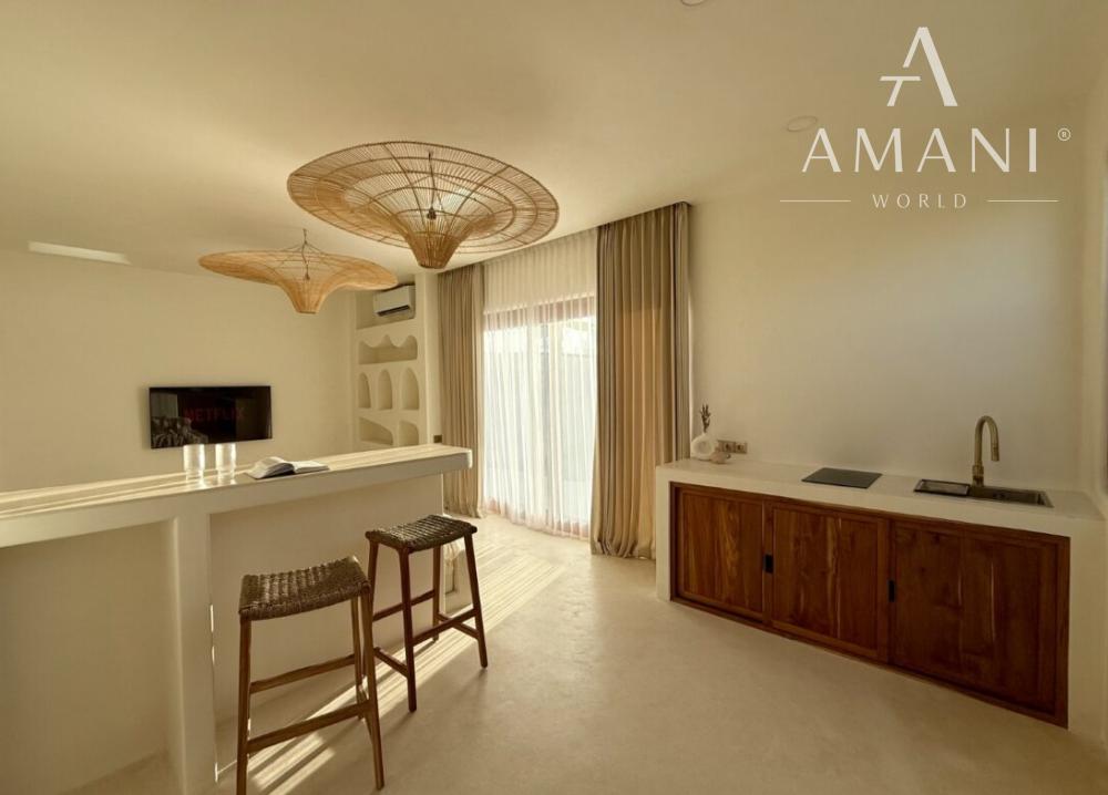 Štýlová 2-izbová vila s výhľadom na ryžové polia v Munggu