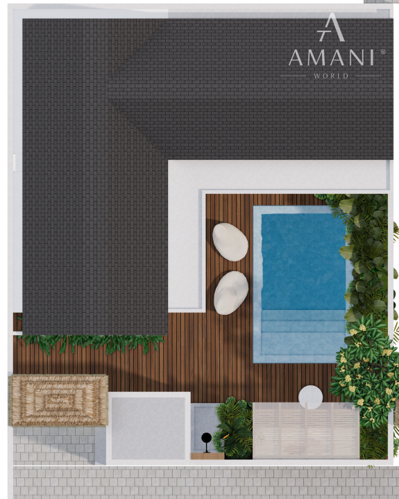 Moderná 1-izbová vila v štýle tropického minimalizmu