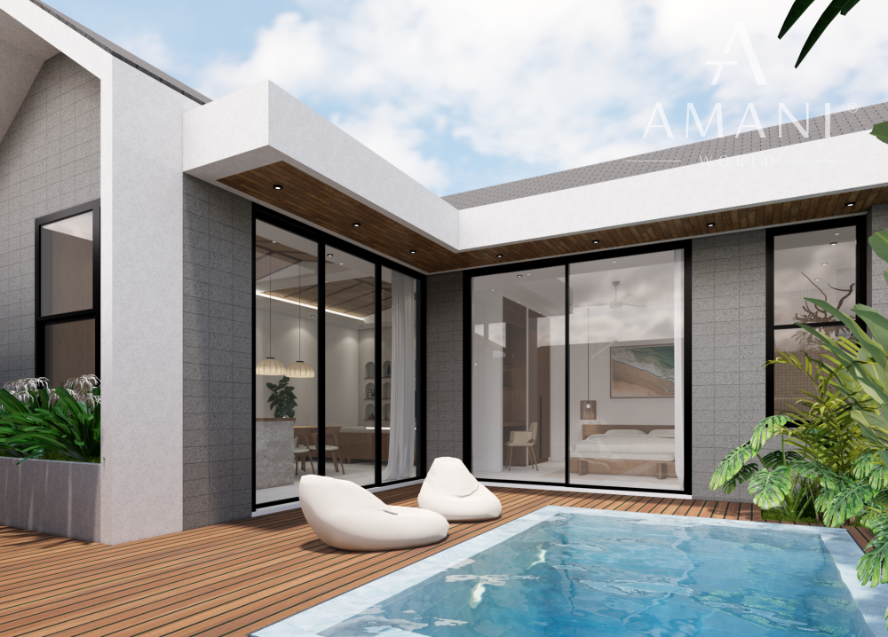 Moderná 1-izbová vila v štýle tropického minimalizmu