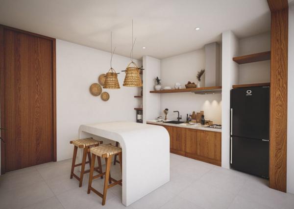 Štýlová 1-spálňová tropická vila s obývačkou na streche