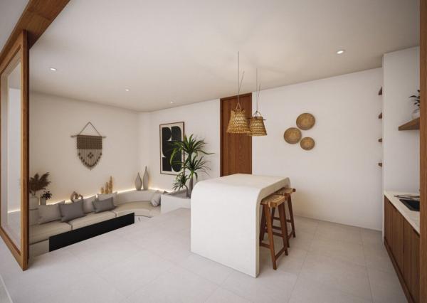 Štýlová 1-spálňová tropická vila s obývačkou na streche