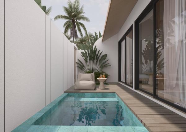 Moderná 1-izbová vila pri pláži v Canggu