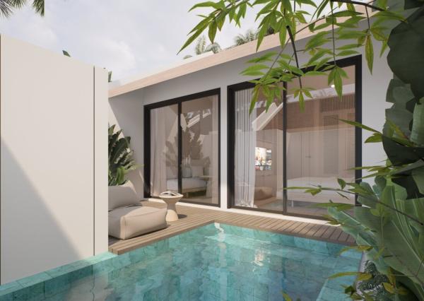 Moderná 1-izbová vila pri pláži v Canggu