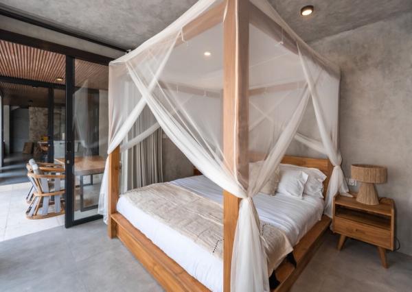 Tropická trojspálňová vila s výhľadom na ryžové polia v Ubud