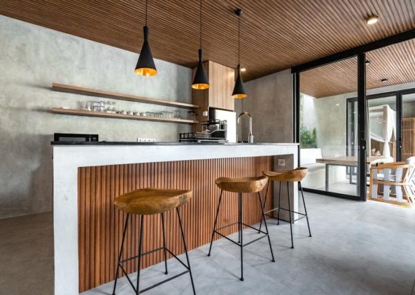 Tropická trojspálňová vila s výhľadom na ryžové polia v Ubud