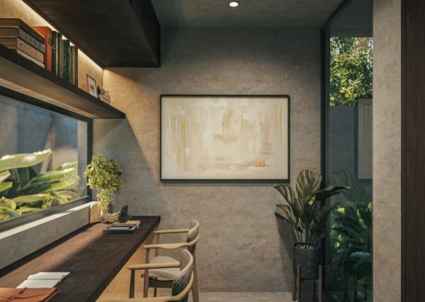 2-spálňová vila v odvážnom brutalistickom štýle v Bingin