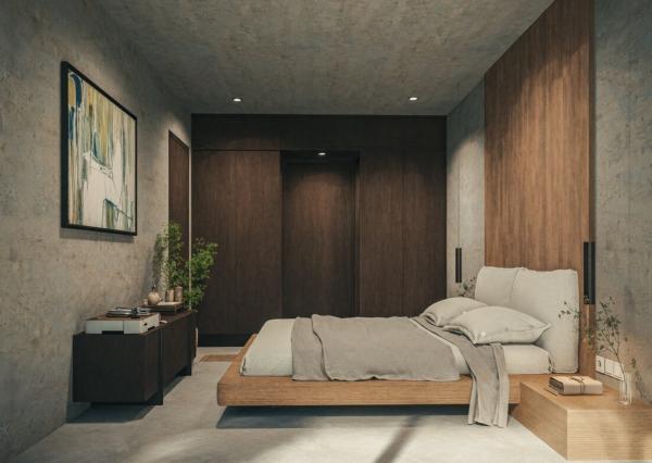 2-spálňová vila v odvážnom brutalistickom štýle v Bingin