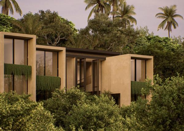 Moderná 2-spálňová vila s výhľadom na džungľu v Uluwate