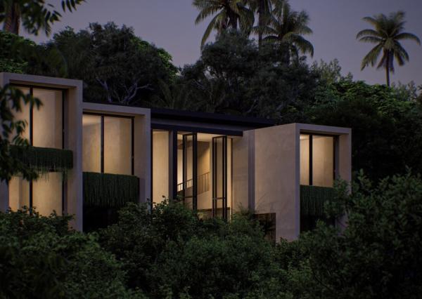 Moderná 2-spálňová vila s výhľadom na džungľu v Uluwate