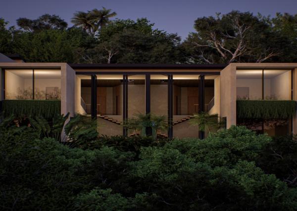 Moderná 2-spálňová vila s výhľadom na džungľu v Uluwate