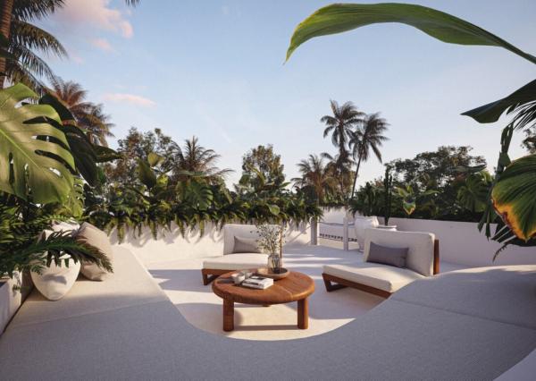 Moderná tropická vila s 1 spálňou a strechou v Uluwatu