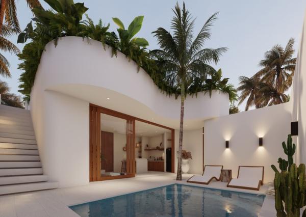 Moderná tropická vila s 1 spálňou a strechou v Uluwatu