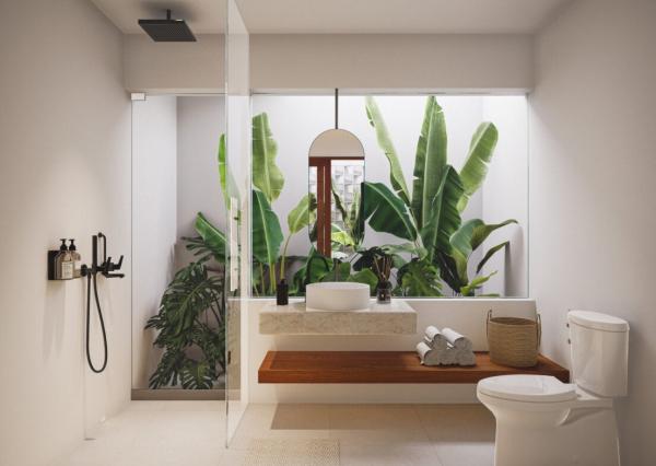 Moderná tropická vila s 1 spálňou a strechou v Uluwatu