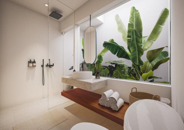 Moderná tropická vila s 1 spálňou a strechou v Uluwatu