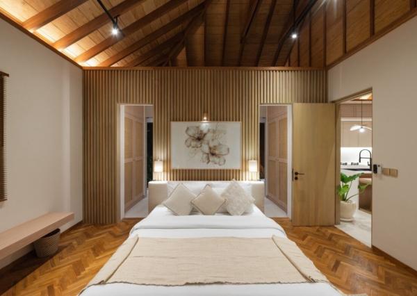 Pokojná moderná dvojspálňová vila so záhradou v Buduk