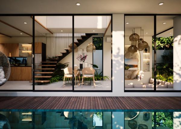 Tropické 2-izbové vily v Berawe blízko pláže