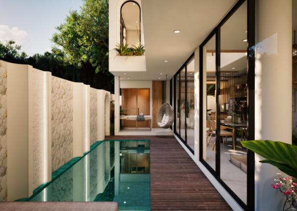 Tropické 2-izbové vily v Berawe blízko pláže